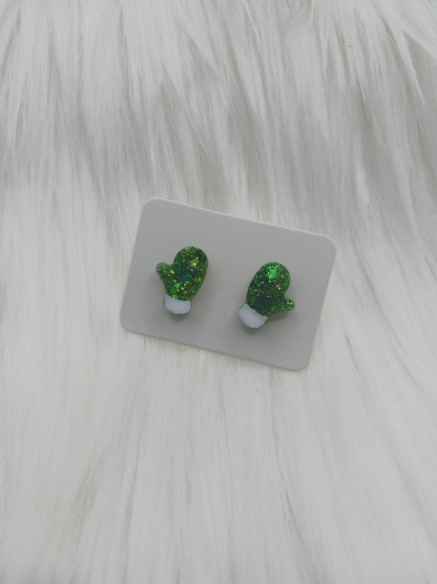 Mitten shaped stud earrings