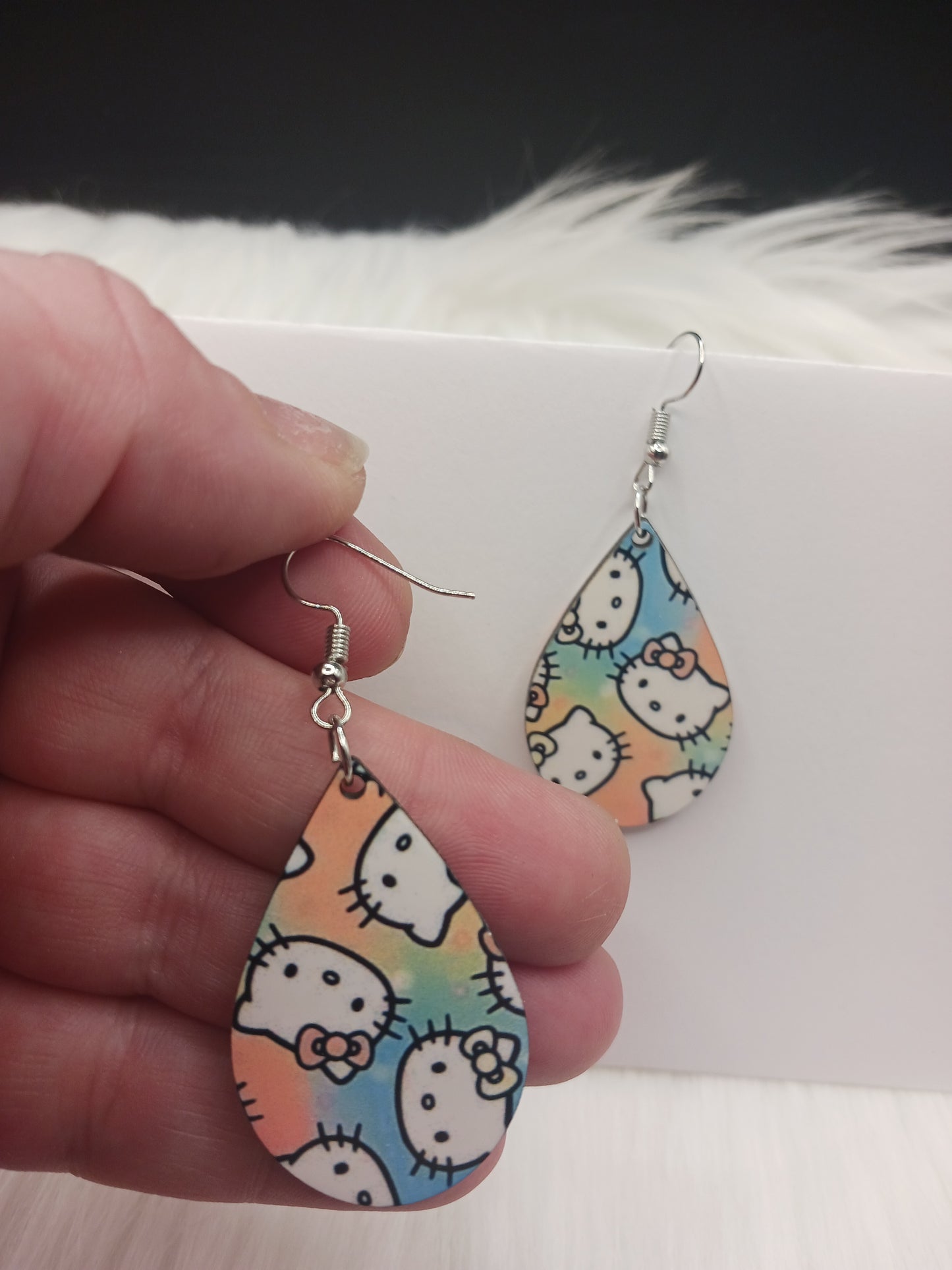 Pastel kitty earrings