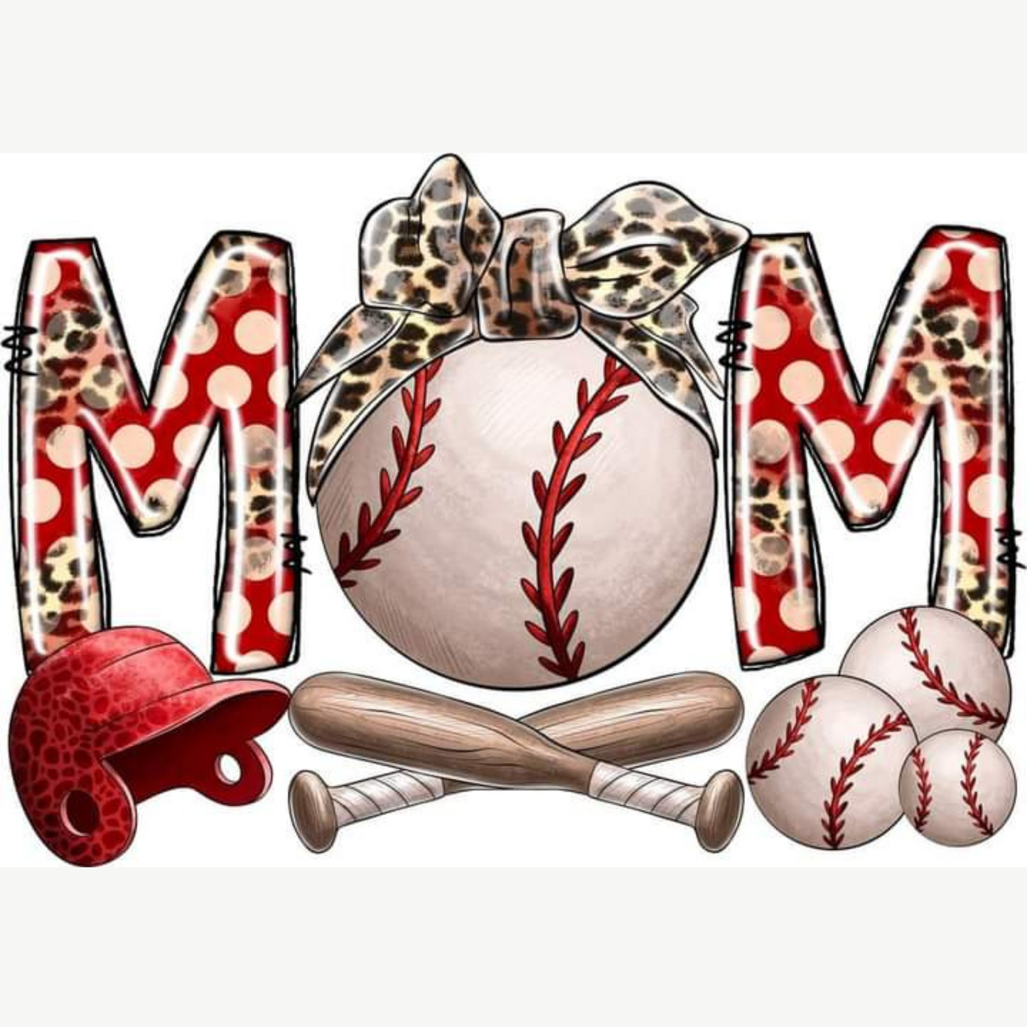 Baseball Mom DTF transfer hot peel matte film