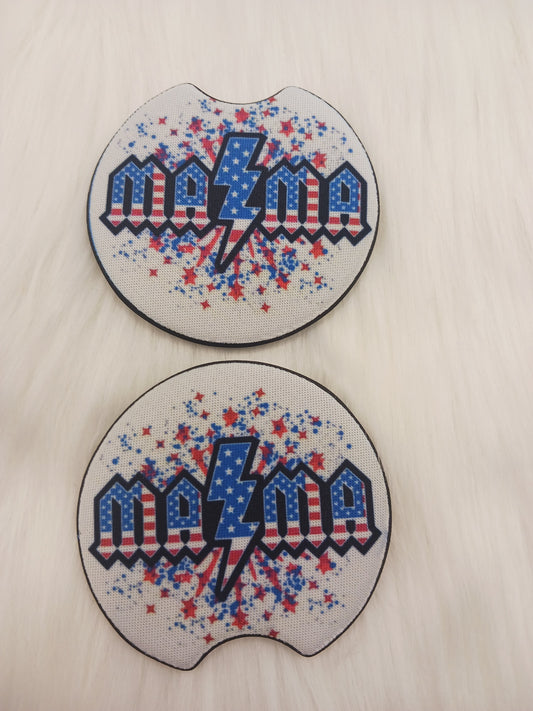 Patriotic mama car coasters