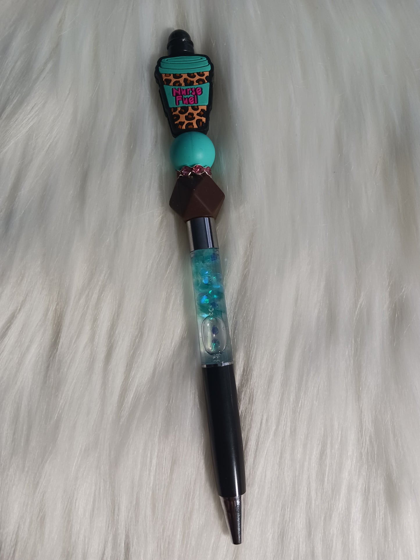 Nurse fuel beaded snowglobe pen