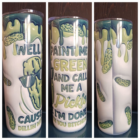 Green pickle 20 oz tumbler