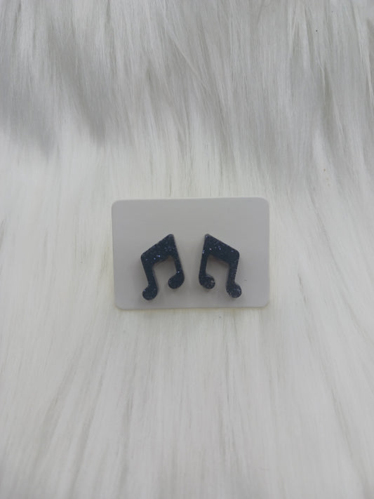 Music note stud earrings