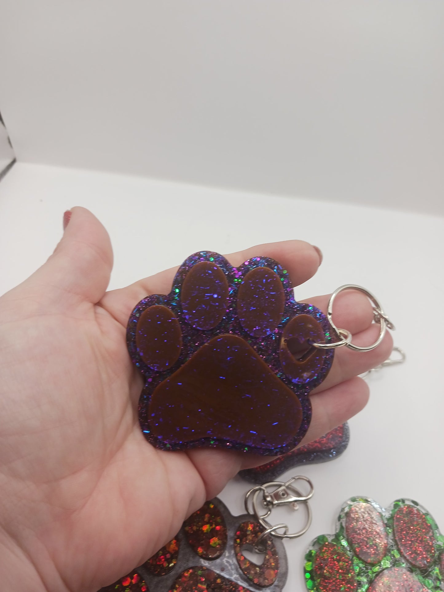 Paw print large keychain