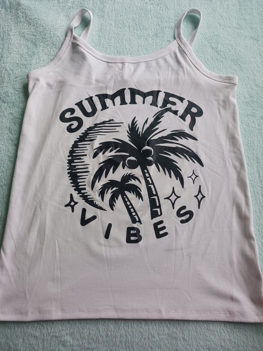 Summer vibes spaghetti strap tank top