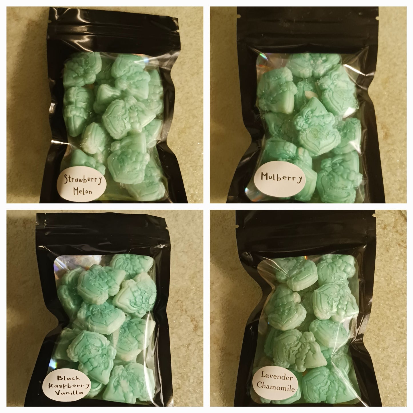 Green guy shaped soy wax melts