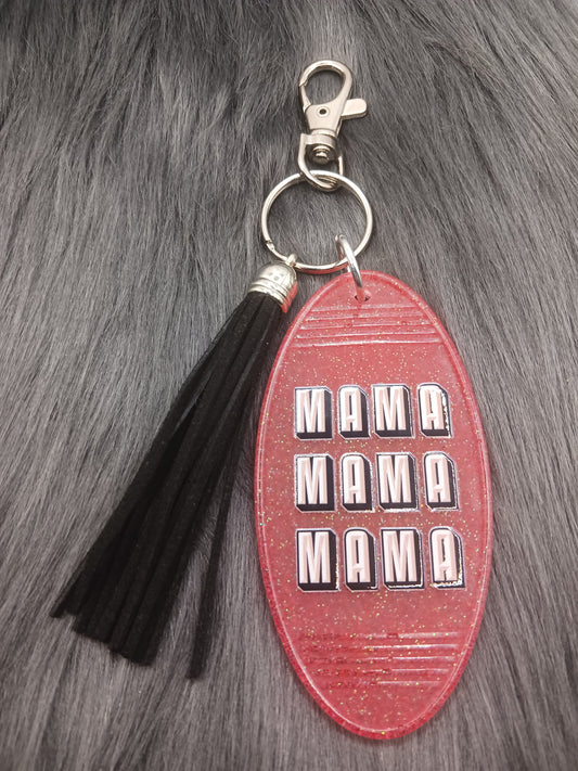 Mama mama mama hotel style keychain