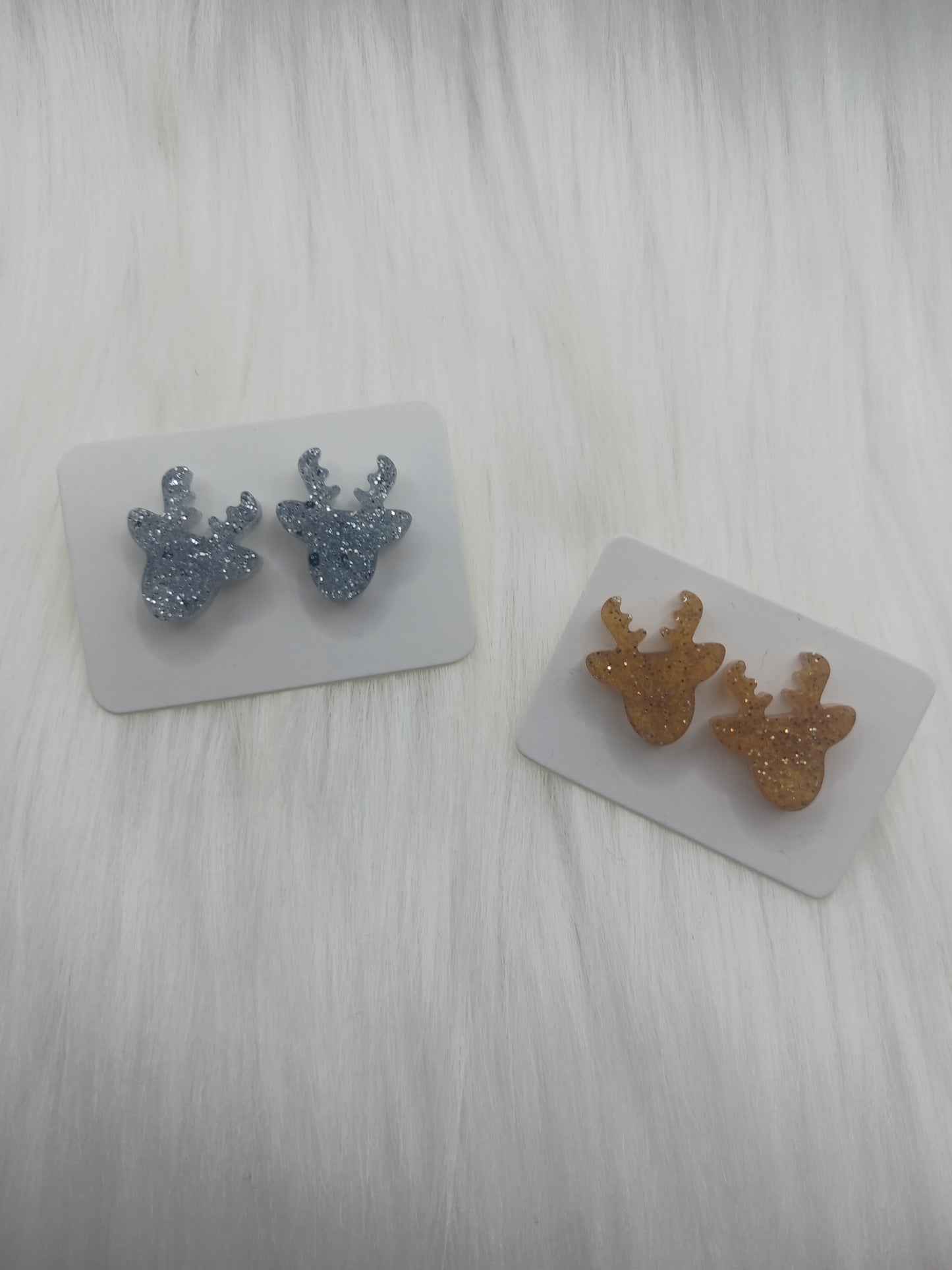 Reindeer shaped stud earrings