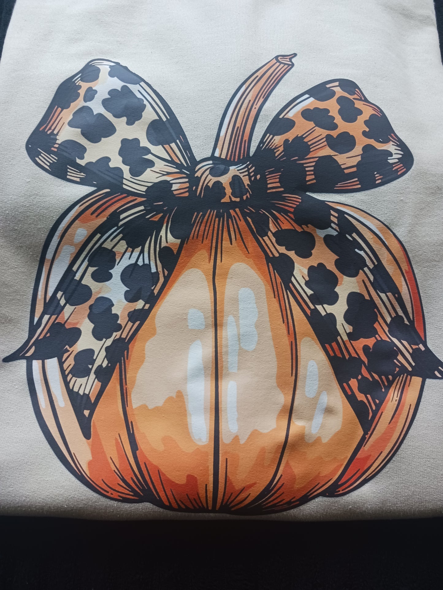 Leopard bow pumpkin sweatshirt