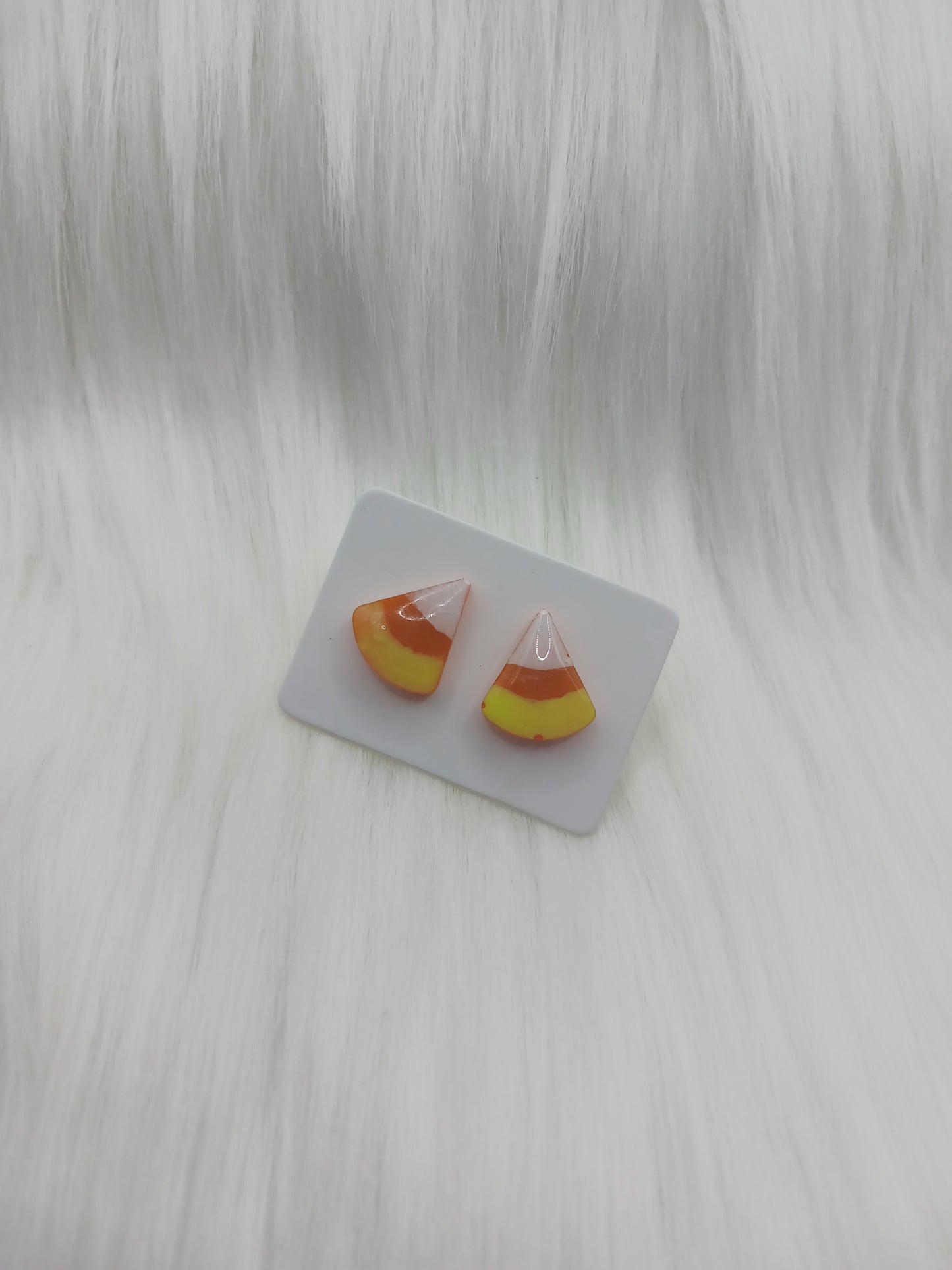 Candy corn stud earrings