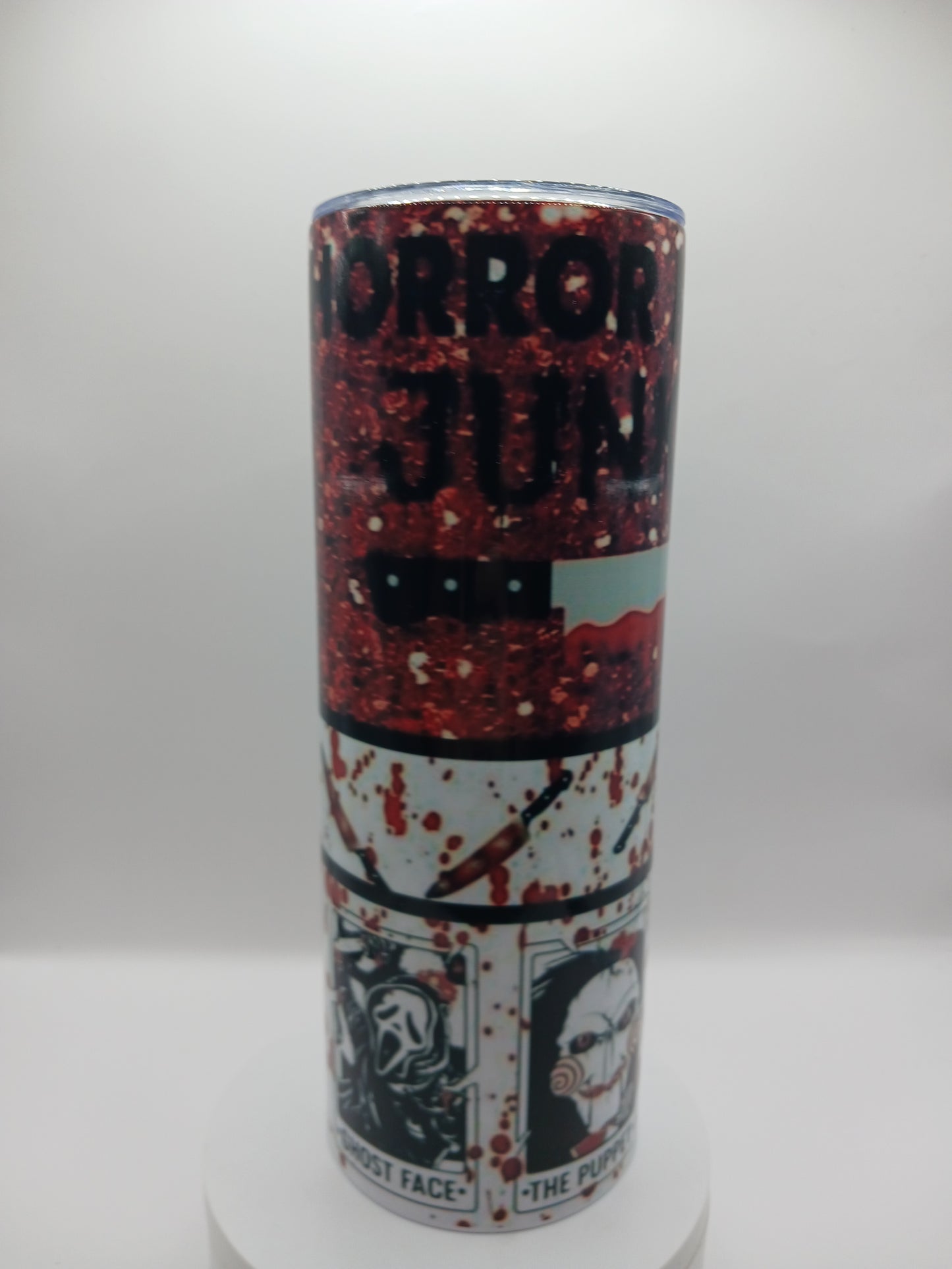 Horror movie junkie tumbler