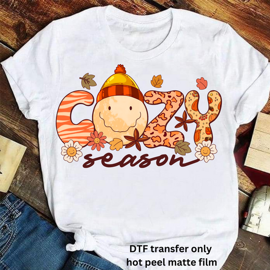 Cozy season DTF transfer hot peel matte film