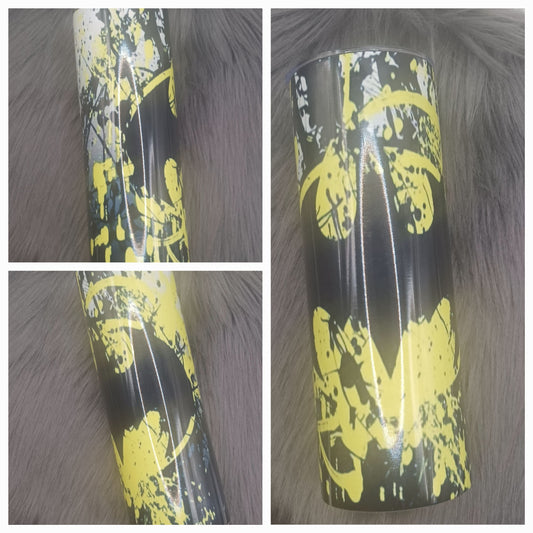 Black and yellow bat tumbler