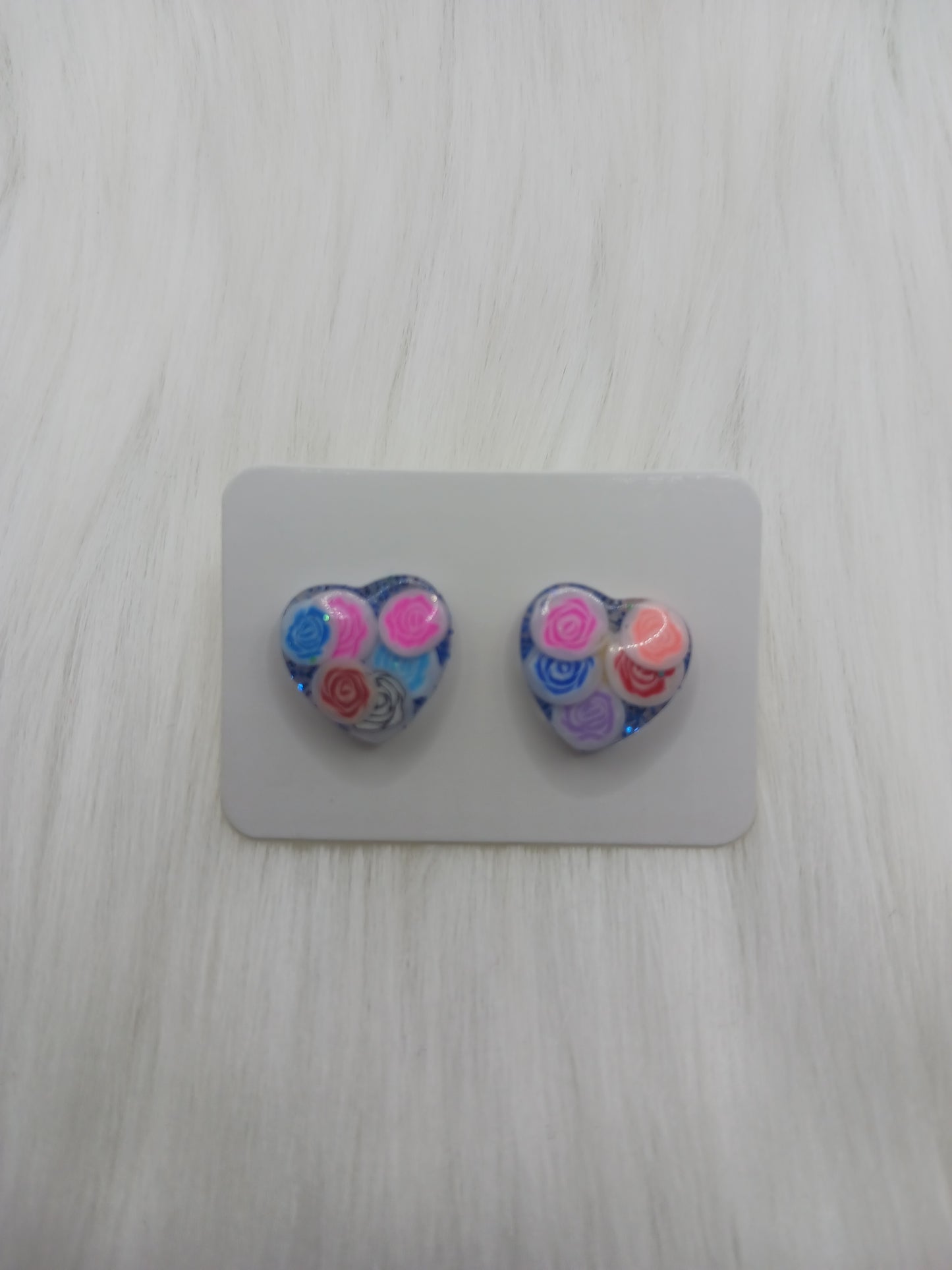 Special heart shaped stud earrings