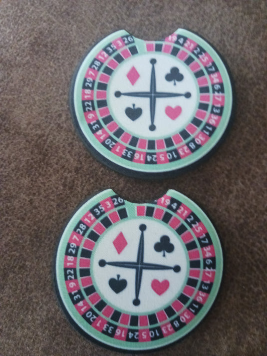 Roulette car coasters