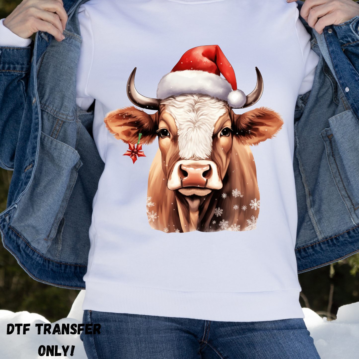 Christmas cow with earring